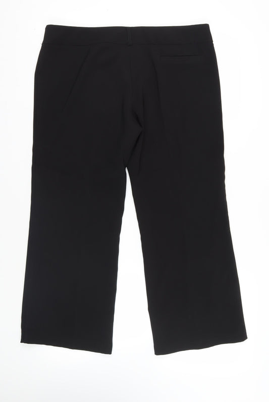 River Island Womens Black Polyester Dress Pants Trousers Size 16 L27 in Regular Zip
