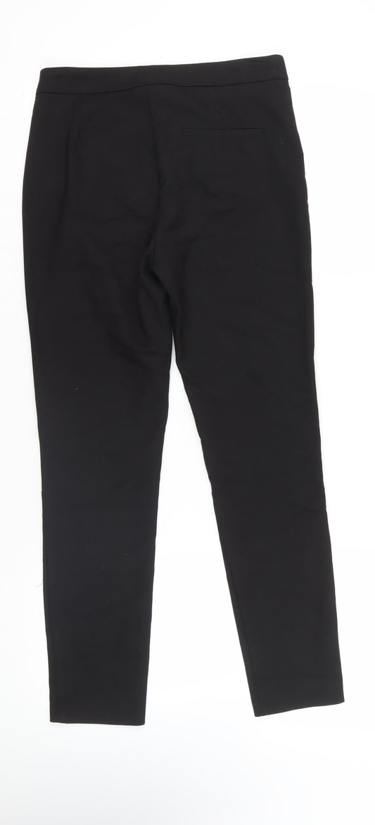 Womens UK Size M Zara Regular Fit Black Trousers