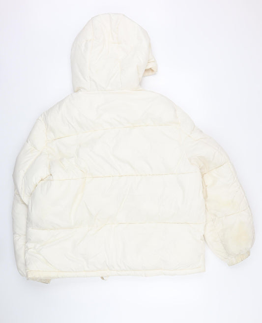 H&M Womens Ivory Jacket Coat Size M Zip