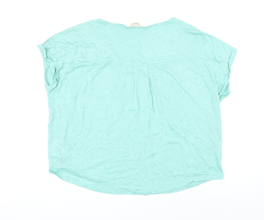 Indigo Womens Gold Flax Basic T-Shirt Size 20 Scoop Neck