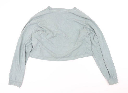 Womens UK Size M Pull&Bear Green Pullover Sweatshirt