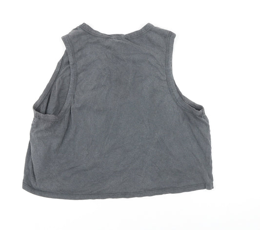 Womens UK Size 16 New Look Grey Cropped T-Shirt