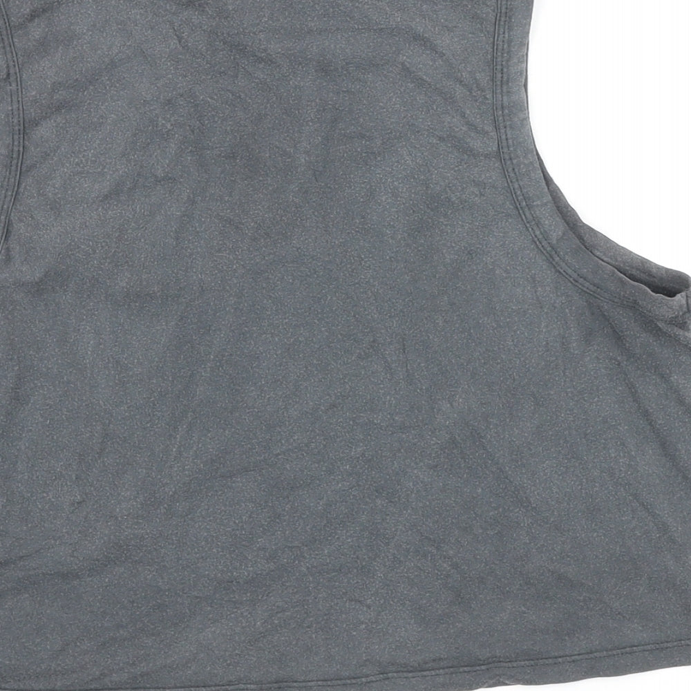 Womens UK Size 16 New Look Grey Cropped T-Shirt