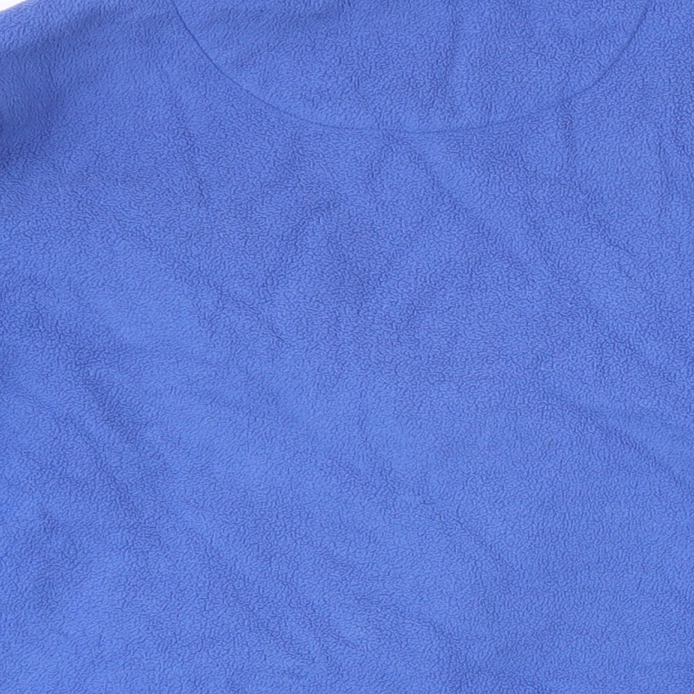 Classic Womens Blue Polyester Full Zip Sweatshirt Size 12 Zip