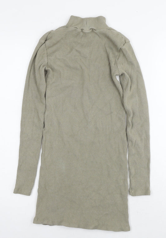 Womens UK Size M Zara Green Tunic T-Shirt