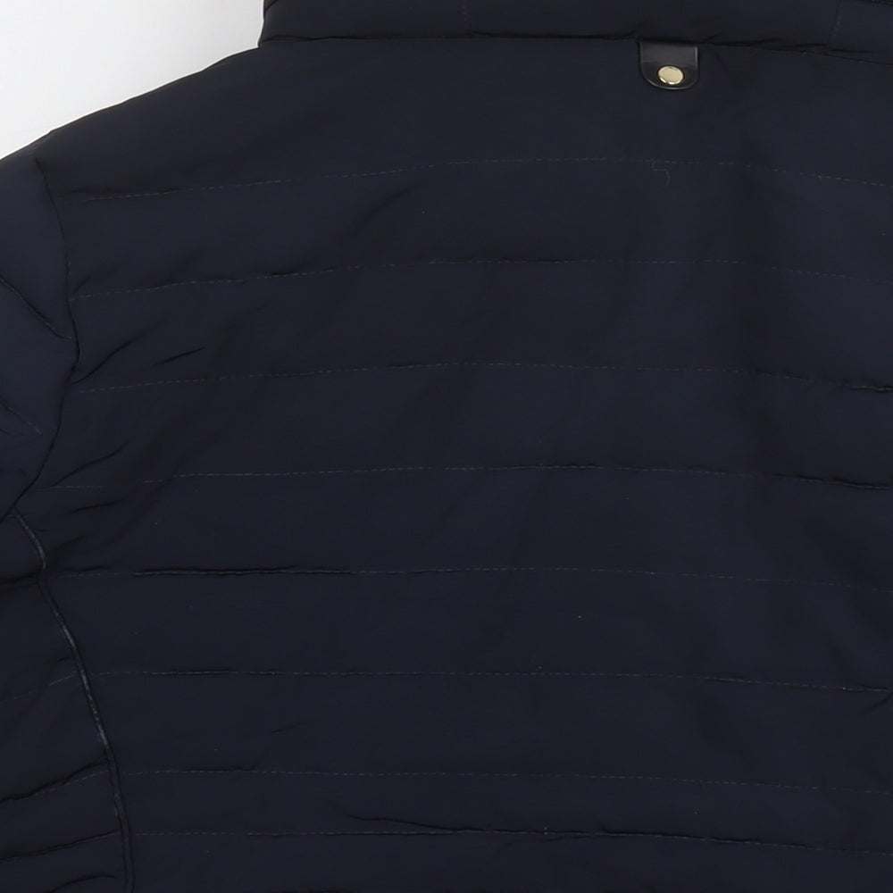 Womens UK Size 12 Marks and Spencer Blue Quilted Coat