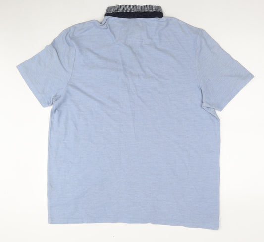 Atlantic Bay Mens Blue Cotton Polo Size XL Collared Pullover