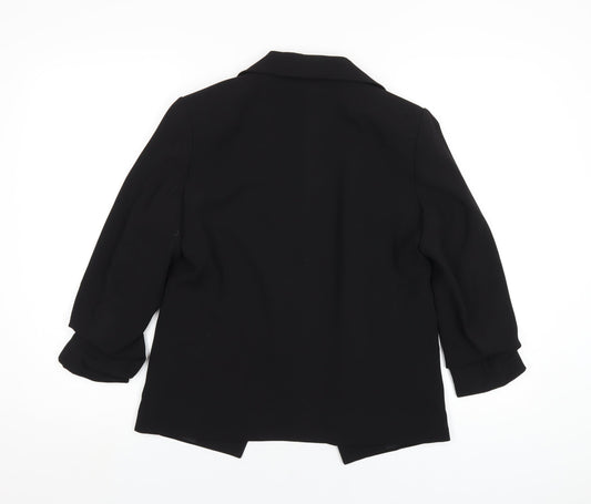H&M Womens Black Polyester Jacket Blazer Size 8