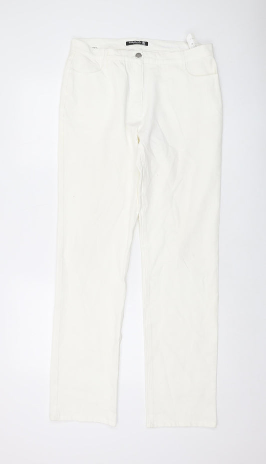 Womens UK Size 16 Betty Barclay Regular Fit Straight Ivory Jeans
