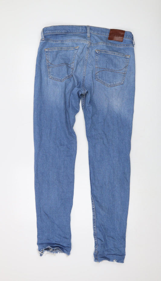 Hollister Mens Blue Cotton Straight Jeans Size 34 in L36 in Regular Button