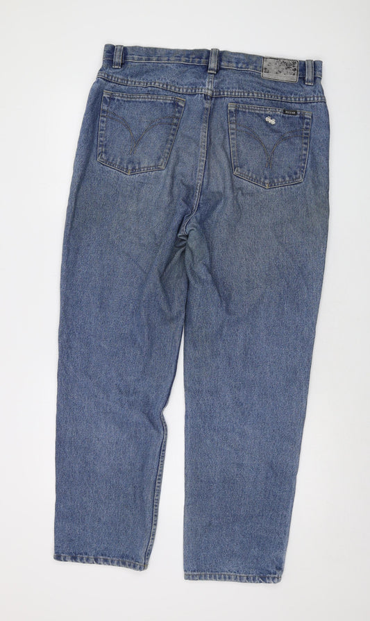Matinee Mens Blue Cotton Straight Jeans Size 36 in L29 in Regular Button