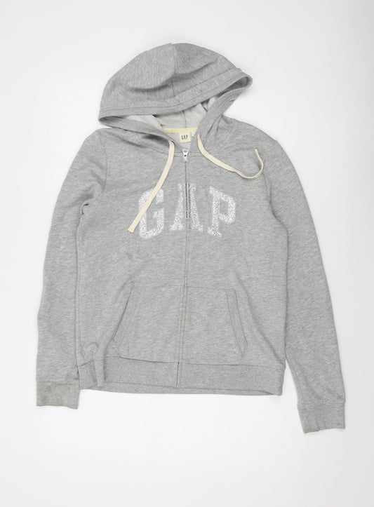Womens UK Size S Gap Grey Full Zip Hoodie