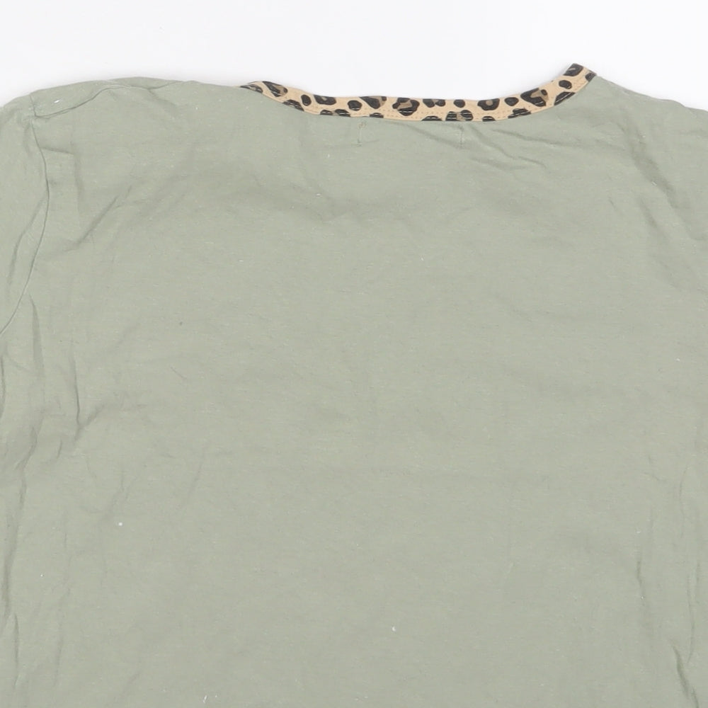 Womens UK Size S Brave Soul Green Cropped T-Shirt
