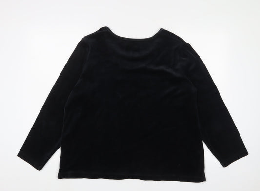 Hawkshead Womens Black Polyester Pullover Sweatshirt Size 20 Pullover