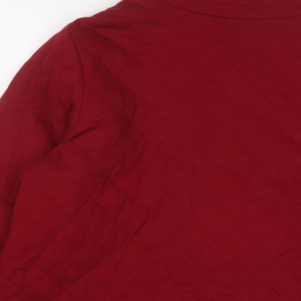 Womens UK Size 10 Lands' End Red Full Zip Sweatshirt