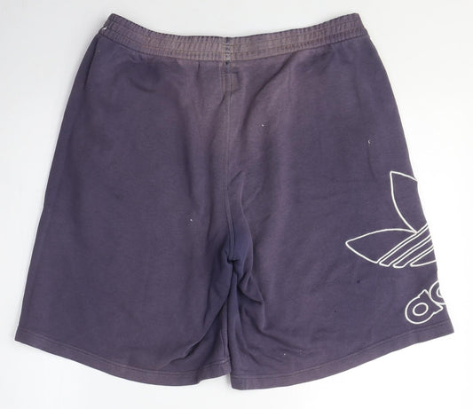 Adidas Men's Purple Sweat Shorts - Medium