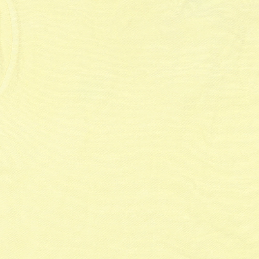 Marks and Spencer Mens Yellow Cotton Polo Size 2XL Collared Button