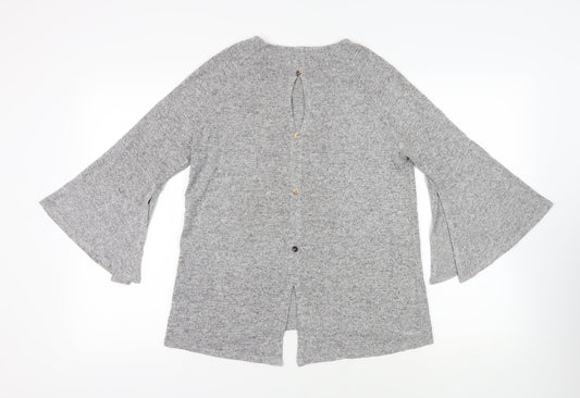 Womens UK Size S COIN 1804 Grey Basic Blouse