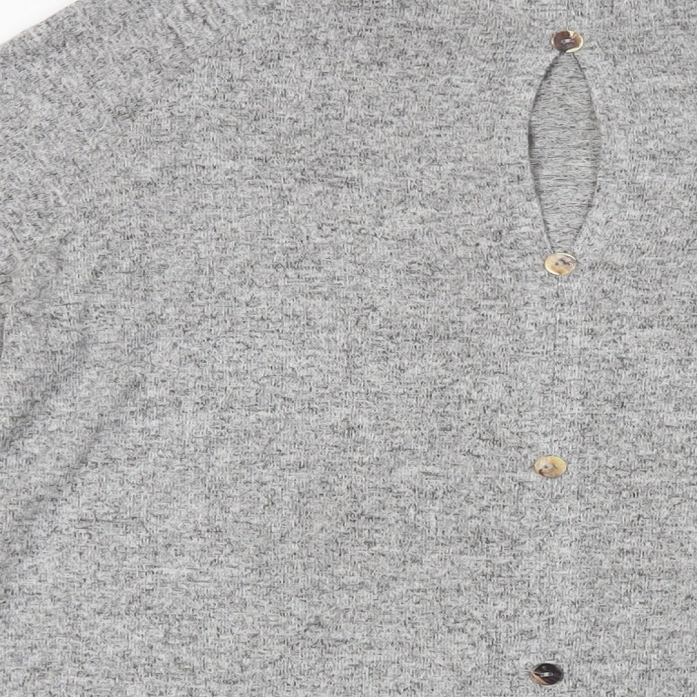 Womens UK Size S COIN 1804 Grey Basic Blouse