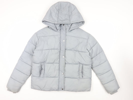 Womens UK Size 8 PRETTYLITTLETHING Grey Puffer Jacket