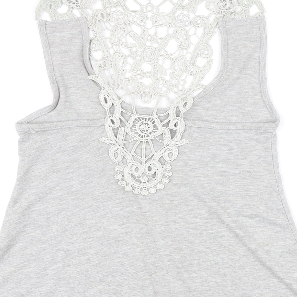 Womens UK Size 6 Therapy Grey Tunic T-Shirt