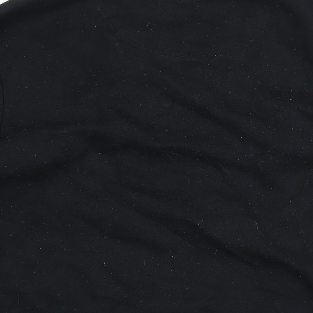 Threadbare Mens Black Cotton Pullover Sweatshirt Size L - Graphic print of man