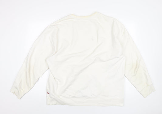 Mens UK Size L Levi's White Pullover Sweatshirt