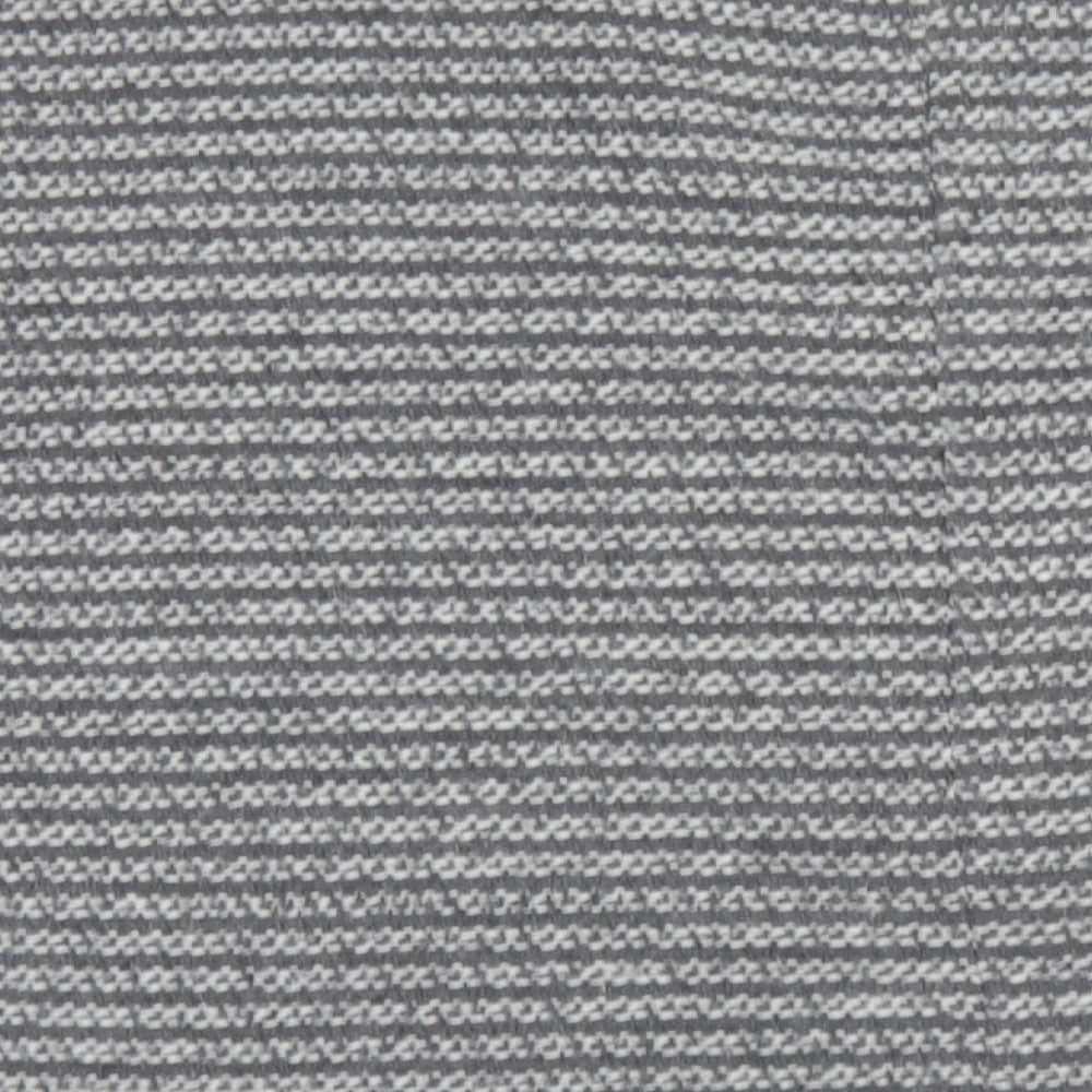 Apricot Womens Grey Round Neck Striped Acrylic Pullover Jumper Size S