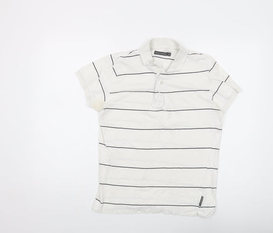 Womens UK Size M French Connection White Basic Polo