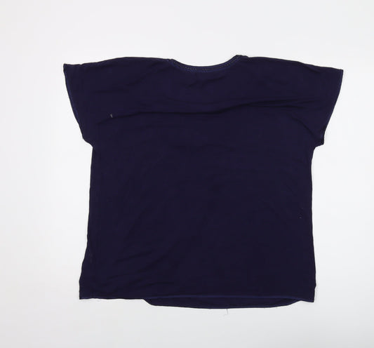 Womens UK Size XL Carole Hochman Blue Basic T-Shirt