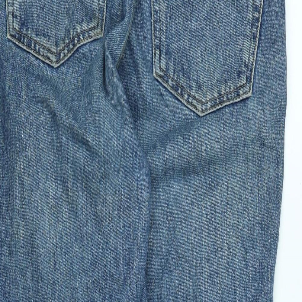 Topshop Womens Blue Cotton Blend Straight Jeans Size 28 in L30 in Regular Zip
