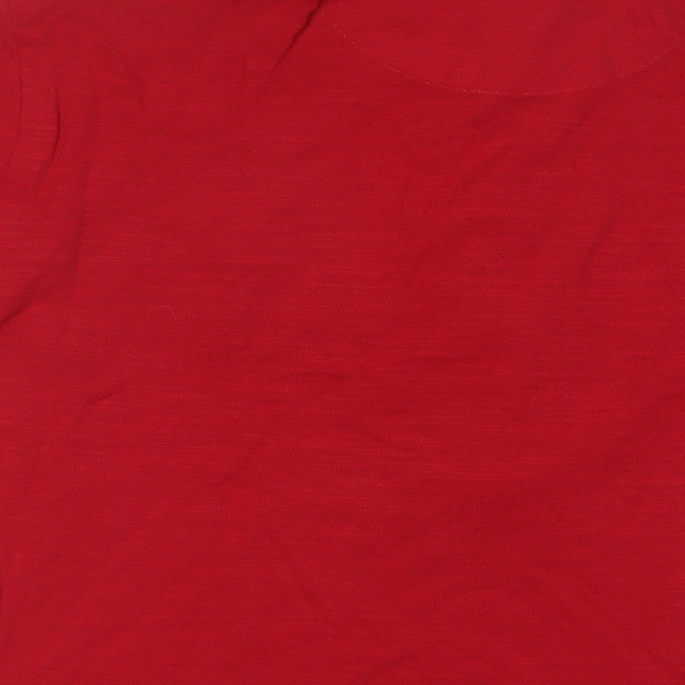 Zara Mens Red Cotton Polo Size M Collared Button