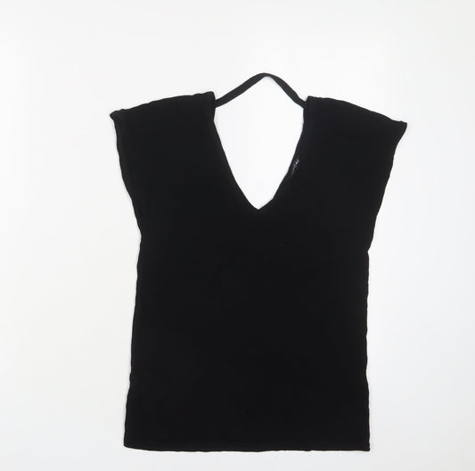 Womens UK Size 6 Nasty Gal Black Basic T-Shirt