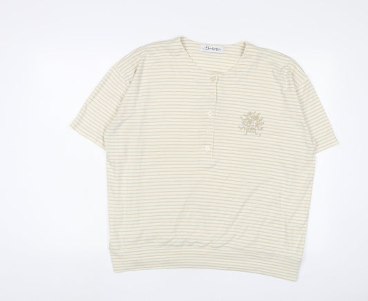 Womens UK Size 18 Berkertex Ivory Basic T-Shirt