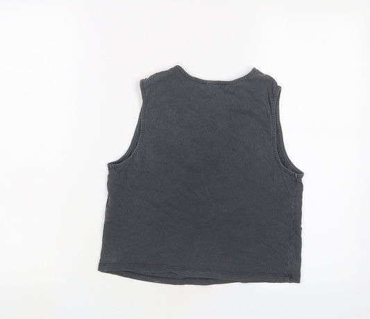 Womens UK Size 8 New Look Grey Cropped Tank