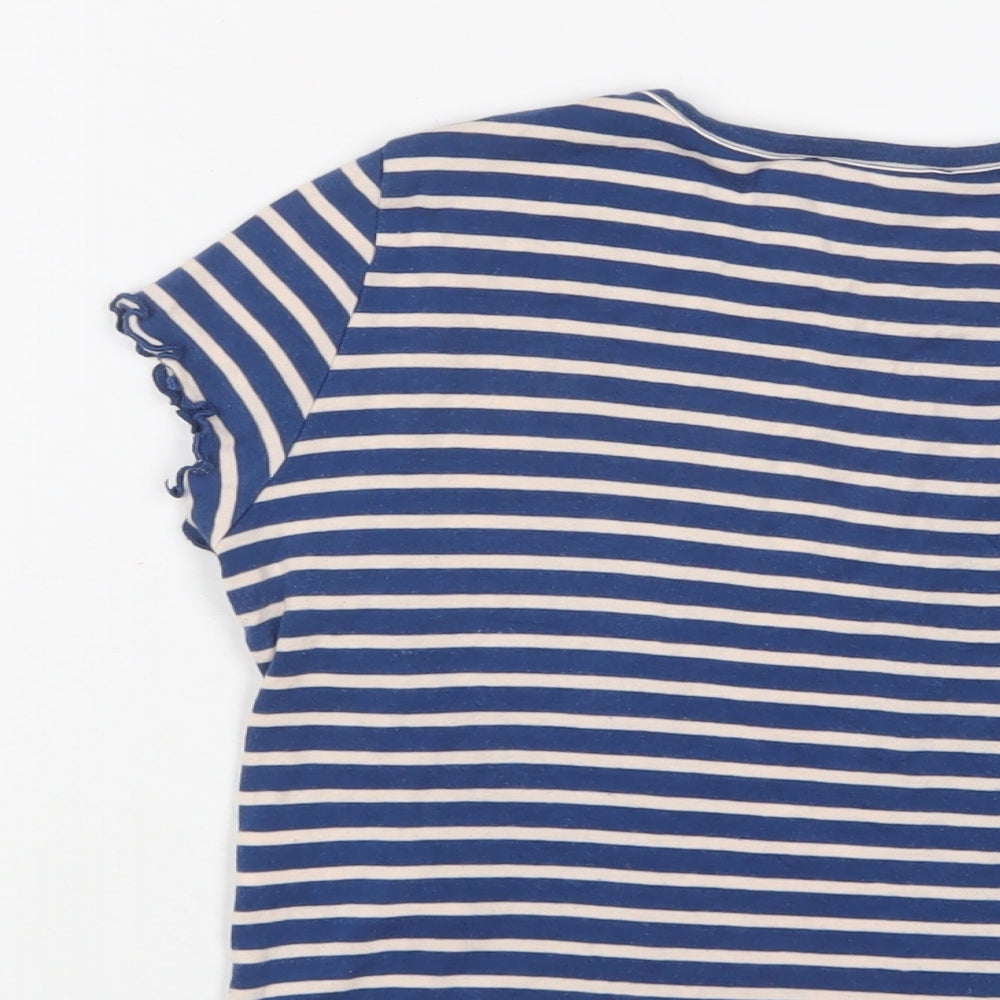 Womens UK Size 10 Topshop Blue Cropped T-Shirt