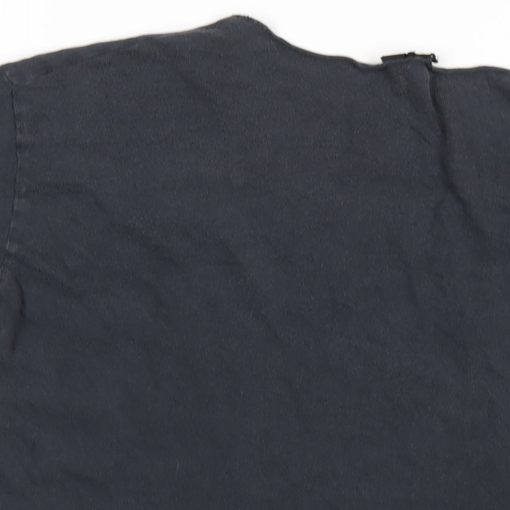 Womens UK Size 6 Topshop Grey Basic T-Shirt