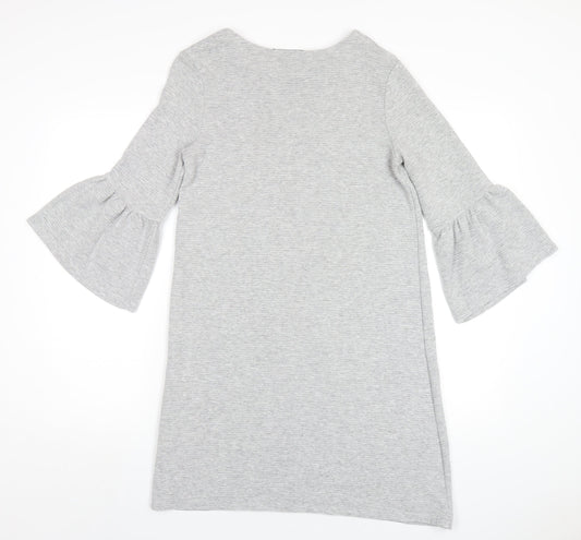 French Connection Womens Grey Viscose A-Line Size 10 Round Neck Pullover