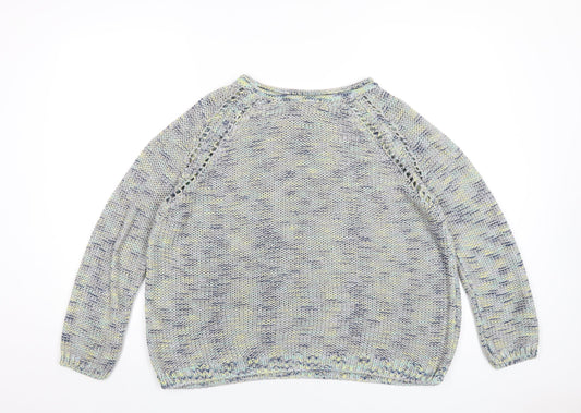 Womens UK Size 16 Indigo Multicoloured Pullover Jumper