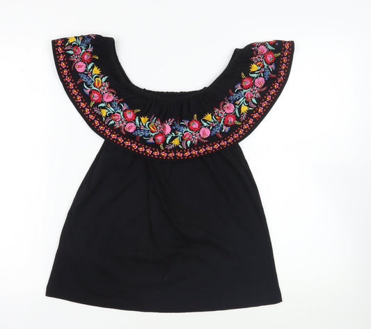 Womens UK Size S Oasis Black Basic Blouse