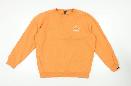 Additional front view of Ellesse women’s orange cotton pullover sweatshirt, size XL, pullover - logo