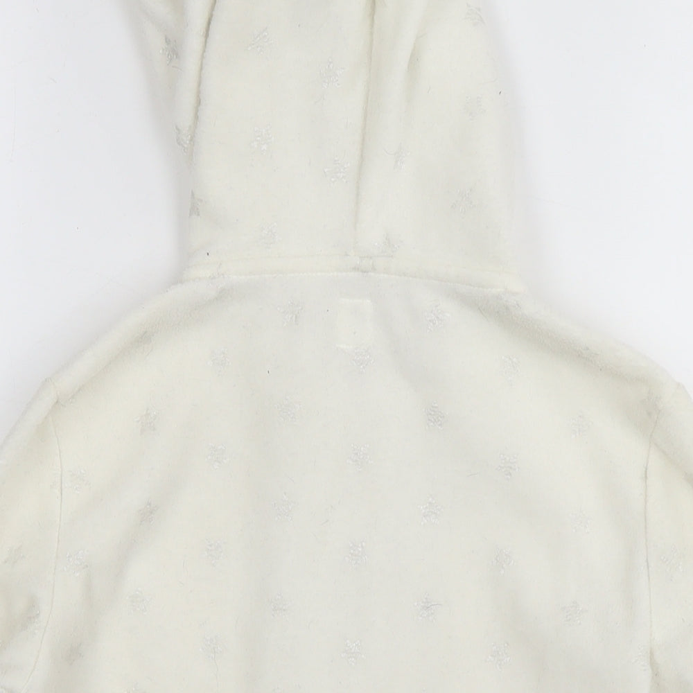 Gap Girls White Geometric Jacket Size 10 Years Zip - Logo Stars