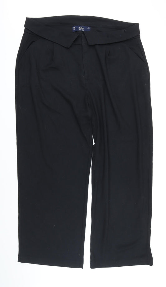 Womens UK Size 16 Hollister Regular Fit Black Trousers