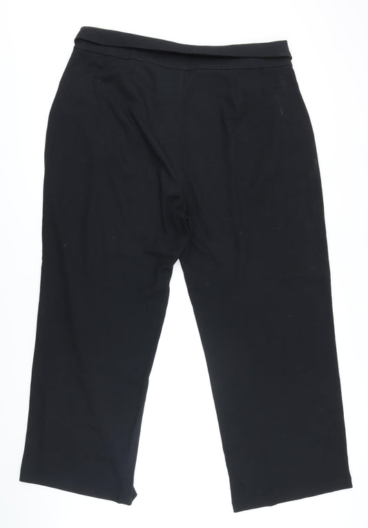 Womens UK Size 16 Hollister Regular Fit Black Trousers