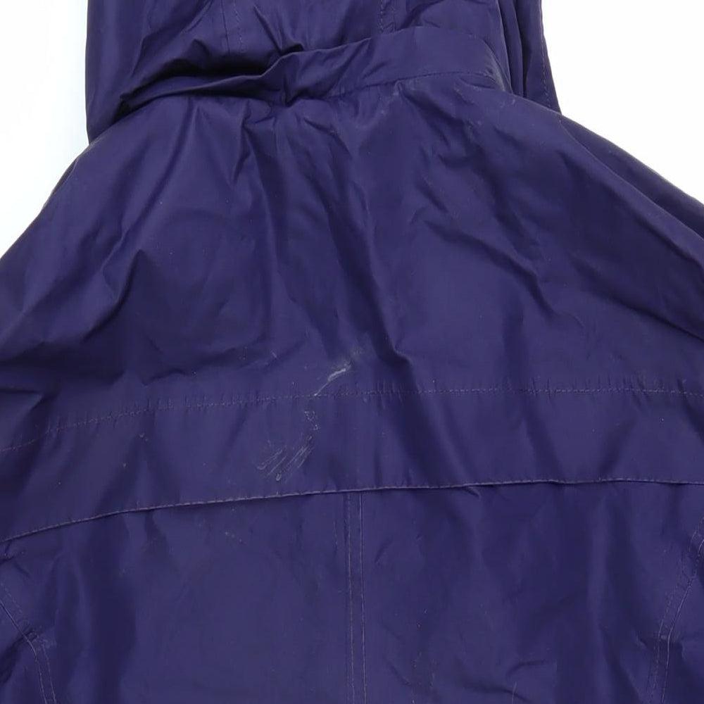 Brand and care label for Maine New England women’s purple rain coat coat, size UK 18, zip