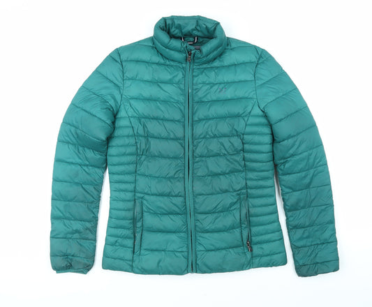 Additional front view of Crew Clothing Green Jacket Coat, size 8, Zip