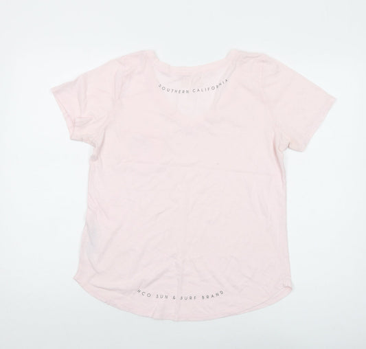 Womens UK Size M Hollister Pink Basic T-Shirt
