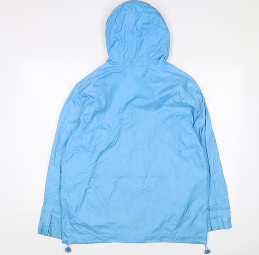 Maine Womens Blue Jacket Size 10 Zip - Logo, Embroidered