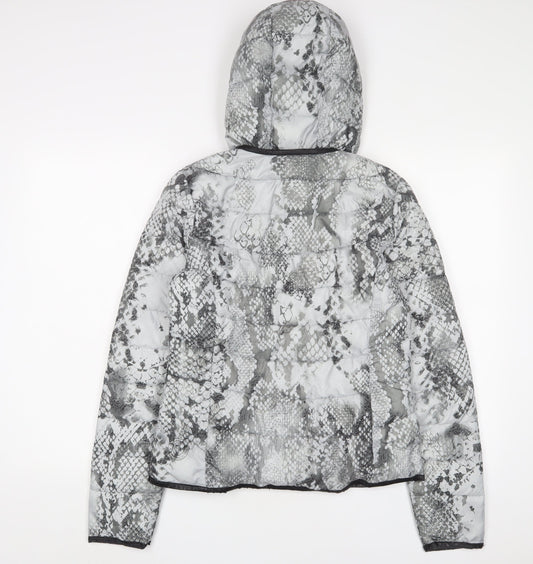 Womens UK Size 8 Sandwich Grey Puffer Jacket
