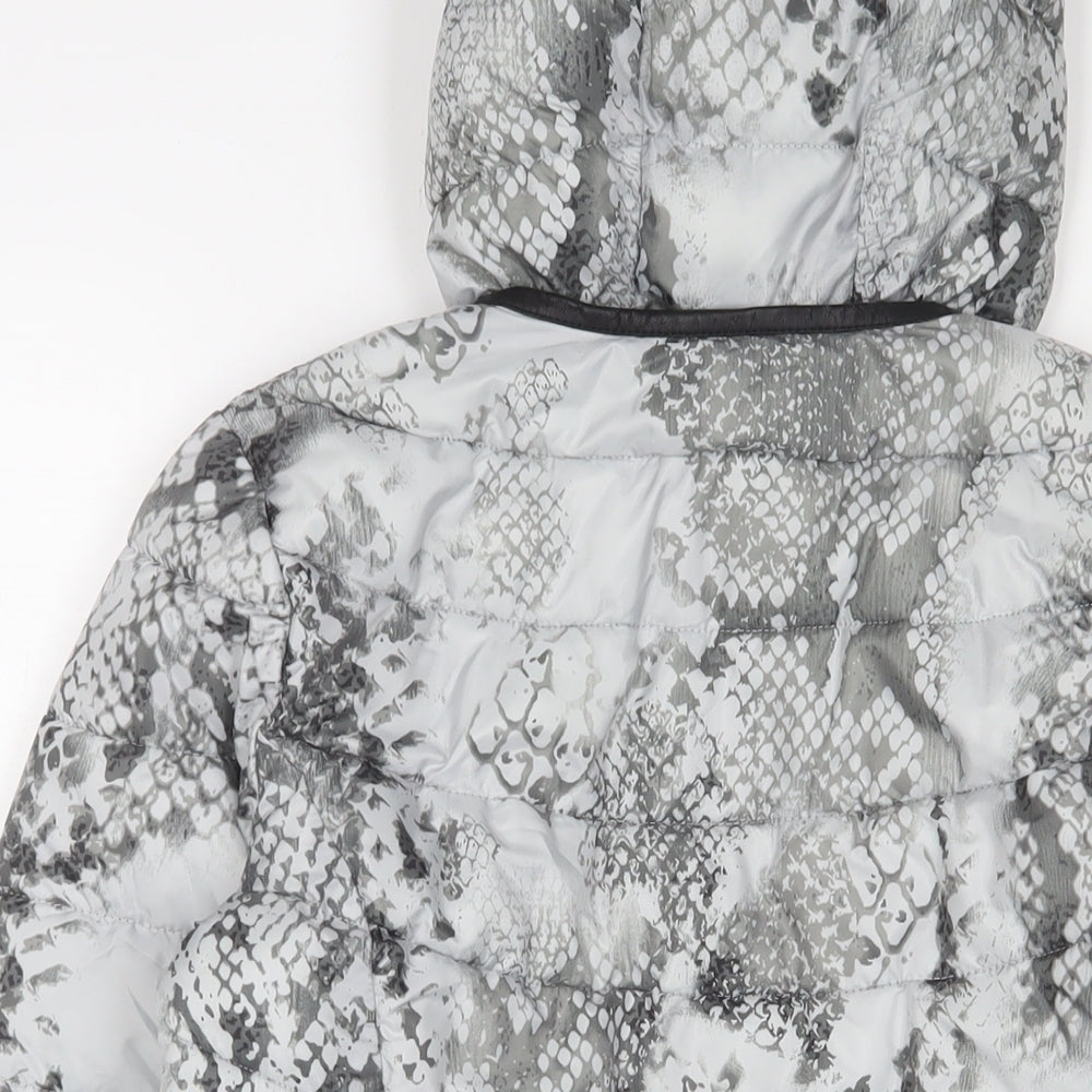 Womens UK Size 8 Sandwich Grey Puffer Jacket
